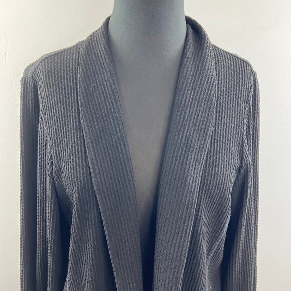 EILEEN FISHER Black Dottie Luck Cotton Open Front Cardigan Blazer Sweater S M? - Picture 4 of 7